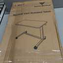 Vaunn Medical Pneumatic Adjustable Overbed Bedside Table with Wheels (Hospital and Home Use) (Black)