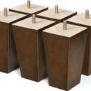 AORYVIC Wood Furniture Legs Sofa Legs Pack of 4 Square Couch Legs Mid-Century Modern Replacement Legs for Armchair Recliner Coffee Table Dresser Sideboard (5 inch (6PCS))