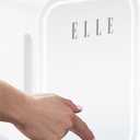 ELLE 8L Mini Cooler Fridge with LED Makeup Mirror for Skincare & Cosmetic Storage Cooler & Warmer Removable Shelf Carrying Handle AC DC Power Options Small Refrigerator for Bedroom Car Office White