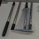 Garden Rake for Leaves, Heavy Duty Metal Adjustable Leaf Rake for Lawns, Length 37"-68", Adjustable Expandable Head 8"-15", Garden Tools for Lawn Garden Yard Flowers Beds Bush