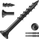 SG TZH #8 x 1-1/2" Deck Screws (322Pcs) 2lb. Exterior Wood Screws. Carbon Steel, Black, Flat Head, Rust Resistant epoxy Coated, with T25 Star Bit