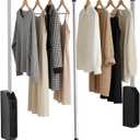 tonchean Pull Down Closet Rod, Stainless Steel 35-48 Inch Adjustable Closet Rods for Hanging Clothes Side & Back Mounted, Two-way Buffering 60Lbs Load Capacity Heavy Duty Wardrobe Lift Rail Organizer