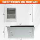 Electric Wall Heater CSC152TW Complete Unit wiht Adjustable Thermostat, Wall Mounted Electric Heater for Indoor Use, Fast Heating, 5120/3840 BTU, 240/208 Volt, 1500/1125 Watt, White