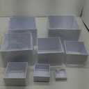 Acrylic White Square Dessert Display Set 8 Pack