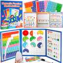 Magnetic Fraction Manipulatives for Kids, Fraction Tiles & Circles Educational Learning Set, Magnetic Fraction with Dry-Erase Practice, Homeschool & Classroom Math Teaching Tool for Elementary Math