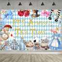 Wonderland Decorations Include Backdrop Ballons,Alice Party Photo Background 5 x 3 FT and Tea Balloon