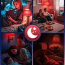 Neporal 625nm Red Light Bulbs for Sleep 9W, 100% Blue Light Blocking Red Night Light, Sleep Light Bulb for Melatonin Promoting, A19 60W Equivalent Dim Light Bulbs for Bedroom, Baby Nursery,4 Packs
