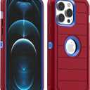 AICase for iPhone 12/iPhone 12 Pro Case,Heavy Duty Drop Protection Full Body Rugged Shockproof Military Protective Tough Durable Cover for iPhone 12/iPhone 12 Pro 6.1"_2 (Hot Red/Blue)