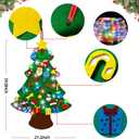 EMPOF Felt Christmas Tree for Toddlers, 3.5ft Felt WallTree Set for Kids Wall with Lights + Snowman Advent Calendar + 6 Face Stickers+ 33 Ornaments, Indoor Christmas Home Decor, Colorful