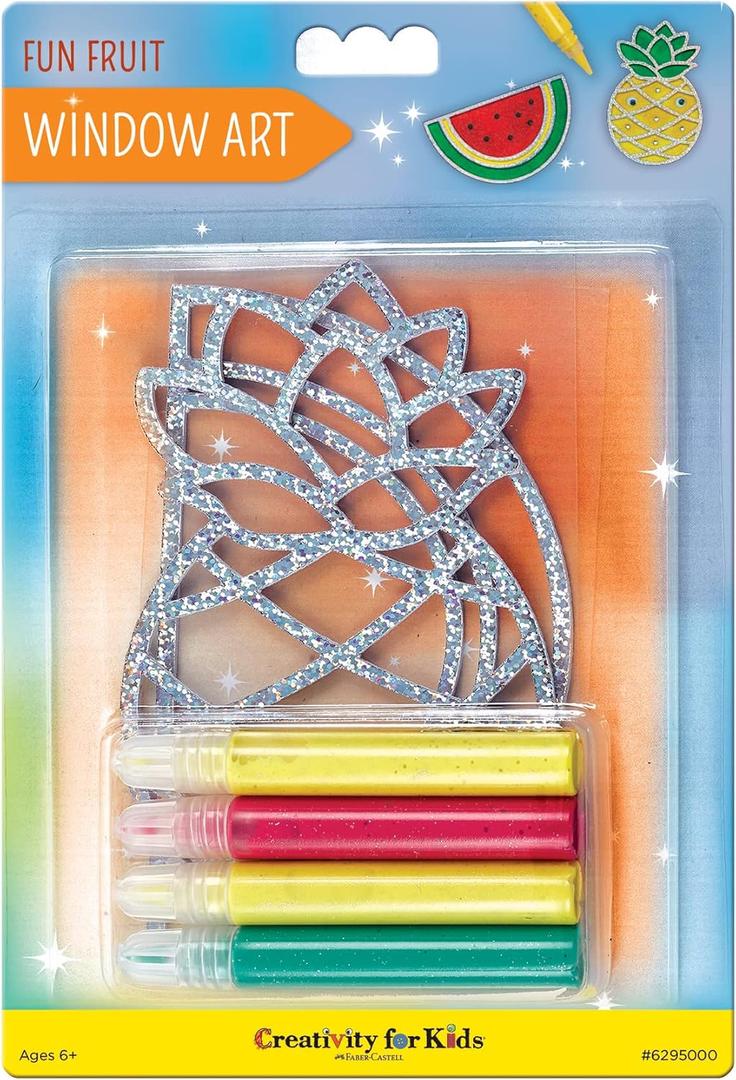 Creativity for Kids Window Art Fun Fruits - Paint and Decorate 2 Suncatchers, Create Your Own Window Art for Kids