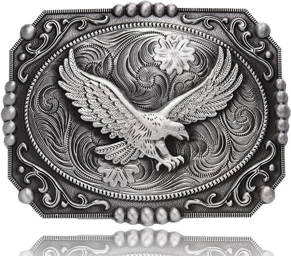 Btilasif Soaring Eagle Belt Buckle for Men Western Cowboy Texas Rodeo Belt Buckle Gifts for Halloween Christmas
