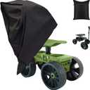 Rolling Garden Stool Cart Work Seat Cover Heavy Duty Waterproof Wagon Scooter Cover Adjustable Extendable Steer Handle Swivel Seat Dust Cover for Outdoors Lawns Yards