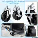 Grill Wheels for Charbroil Performance 463284022 463244819 463660021 463259023 Caster Wheels Caster Locking for Charbroil G350-0024-W2, G515-0082-W1 Grill Wheel for Charbroil Grill Wheels