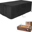 Fire Pit Cover Rectangular 42 Inch,Propane Gas Fire Pit Table Cover, Outdoor Waterproof Firepit Table Cover - 42 x 21 x 15 Inch