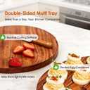Acacia Wood Deviled Egg Carrier with Secure Snap-Lock Lid Holds 24 Eggs for Parties,Potlucks & Picnics,Portable Serving Tray with Handle, Dishwasher-Safe Lid,Easter Hostess Gift Idea