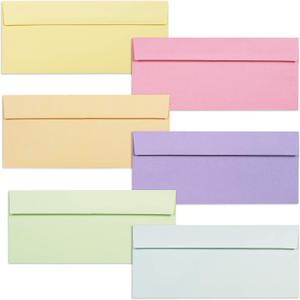 Business Envelopes, 120-Pack #10 Envelopes, 4 1/8 x 9 1/2 Inches, 6 Pastel Colors