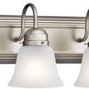 Kichler 30" 4-Light Vanity Bath Light in Brushed Nickel, Modern Bathroom Light with Clear Satin Etched Glass, (30" W x 8" H), 5338NIS