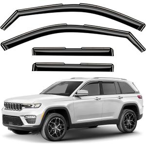 Window Deflectors Smoke Tinted in-Channel Side Window Vent Visor Deflectors Rain Guards Compatible with Grand Cherokee 2022-2026 - 4pcs. GW0936