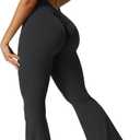 YEOREO Women Workout Scrunch Flare Jumpsuits Sexy Backless Butt Lift Gym Yoga Jumpsuits (Large, Black)