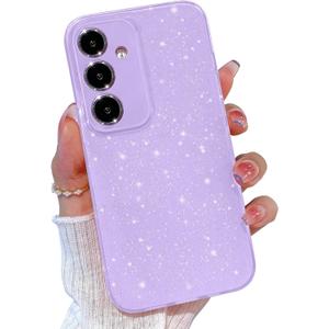for Samsung Galaxy S23 FE Case, for Galaxy S23 FE Case Glitter Cute for Women Girls Girly Sparkly Bling Neon Bright Color Slim Soft Phone Case Cover for Samsung S23 FE, Purple