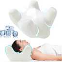 MABOZOO Cooling Fabric Face Pillow, Ergonomic Beauty Pillow for Neck, Shoulder Pain Relief, Memory Foam Face Down Pad Contour Cushion for Side, Back and Stomach Sleepers