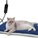 Rest-Eazzzy Heated Cat Bed with Removable Cover, 5 Level Timer & Temperature, Indoor Warming Mat for Cats & Dogs (Heat Pad, Pure-Blue, M) (Medium-1 Pack)