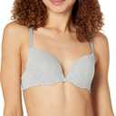 Amazon Essentials Women's Push-Up Cotton Bra, Pack of 2 (34DD, Grey Heather/Pearl)
