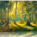 Arts-Green View White Birch Forest Canvas Painting Wall Art Decor Fall Artwork Modern Green Nature Artwork for Living Room Kitchen Bedroom Bathroom Office and Hallway Wall Decor 40" x 20" Inch