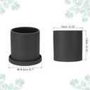 PATIKIL 5 Inch Ceramic Plant Pots, Modern Flower Planters with Drainage Holes and Tray for Decorate Home Indoor Plants Succulent Herb, Black