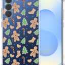 Christmas Phone Case for Samsung Galaxy S25 Plus - Clear Transparent Soft TPU Case with Xmas Gingerbread Man Pattern, Cute Protective Cover for Boys Girls (6.8 Inch)