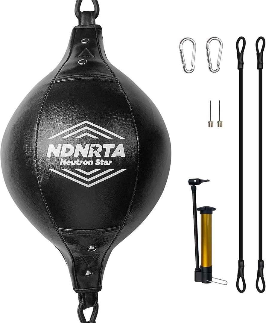 Double End Bag, (Classic Style Upgraded),Improve Reaction Speed, Boxing Equipment, Durable, Double End Punching Bags, Home Gym, Floor to Ceiling, for Boxing (Shipped from The U.S) (Black)