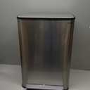 13 Gallon Trash Can Kitchen Garbage Bin with Removable Inner Buckets 50L Stainless Steel Step-on Metal Large Waste Cans with Soft Close Lid Silver