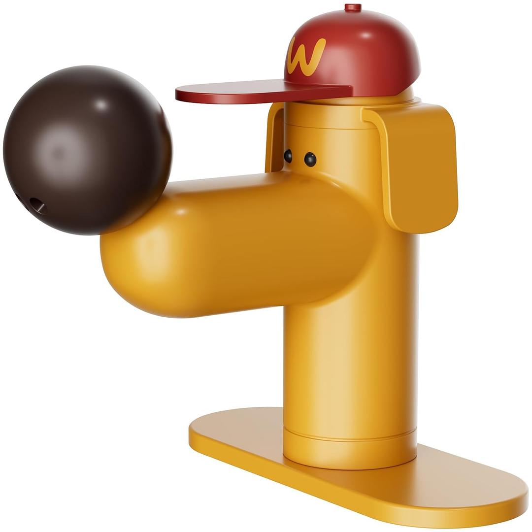 Puppy Bathroom Sink Faucet Yellow, VANFOXLE Single Hole Bathroom Faucet with Flexible Hoses, Single Handle Faucet for Bathroom Sink, Vanity, RV, Kids Room, Suitable for 1 Hole or 3 Hole