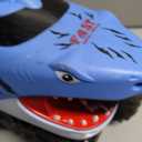 BOBXIN Amphibious Remote Control Shark Monster Truck Squirt Water,4WD All-Terrain Off-Road 2.4Ghz Waterproof RC Car Pool Water Toys for Kids Age 6+ Blue