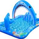 Onory Inflatable Kiddie Pool Inflatable Play Center Kids Toddler Pool with Water Slide, Water Sprayers Toddler Pool with Play Ball Hoop Thickened Swimming Pool for Backyard