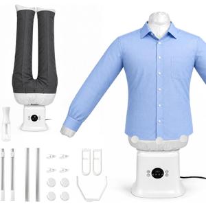 Automatic Ironing Machine for Shirts Pants Shoes, Clothes Dryer
Hot Air Wrinkle Removal,Inflatable Garment Form,60 Min Timer, Adjustable Temperature,Overheat Protection,Free your hands