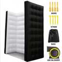 Inflatable Photo Booth Wall 8.2X8.2X4FT Portable Backdrop with LED Lights, Easy Setup for Parties, Weddings, Birthdays & Events Black