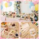 Lallisa 12 Pcs Wooden Donut Stand Set Number 0 Donut Display Stand 1 Doughnut Wall Display 4 Mini Charcuterie Boards 6 Doughnut Holder Tower for Dessert Table Birthday Wedding Baby Shower Party Decor