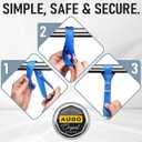 2 x Soft Loop Tie Down Straps - 1,500 Load Capacity & 4,500 Lbs Breaking Strength - 6 Pack - Loops for Securing ATV, UTV, Motorcycles, Scooters, Dirt Bikes, Lawn & Garden Equipment - by AUGO (Blue)