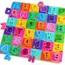 Wooden Alphabet Puzzles Ages 3-5, Alphabet and Number Puzzle with ABC Learning for Kids Ages 3 4 5, Preschool Learning Toys with Chunky ABC Puzzle Board for Girls Boys Kindergarten (Large Single Pack)