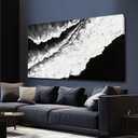 NBAODAN Black and White Wall Decor Sea Canvas Painting Neutral Abstract Wall Picture 24" x 48" Artwork for Bedroom Large Wall Art for Living Room Dining Room