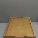 Greenual 2 Pack Bed Tray Table with Handles Folding Legs, Bamboo Breakfast Food Tray with Media Slot, Use As Platter, Laptop Desk, Snack, TV Tray Kitchen Serving Tray(Natural)