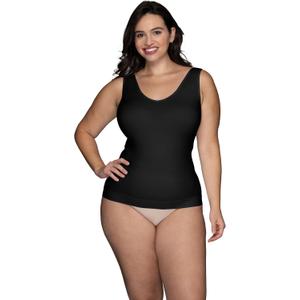 Vanity Fair Camisole, Everyday Layers, Top, Cami for Women, Spin Tank-Midnight Black, Small
