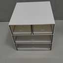 MILULUGO Makeup Organizer with 4 Drawers, Desk Organizer, Cosmetics Storage Box for nail polish, Lipstick, Brushes, Jewelry, Skincare, Bathroom Organization Boxes - White