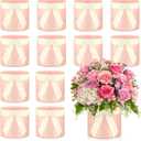 12 Sets Flower Buckets for Cut Flowers Include Flower Buckets Floral Foam Ribbon Home Office Wedding Decorations