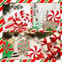 HAKOTI Peppermint Christmas Decorations Tableware, Candy Christmas Decorations includes Peppermint Plates and Peppermint Napkins, Candy Cane Plates and Napkins for Peppermint Candy Decorations