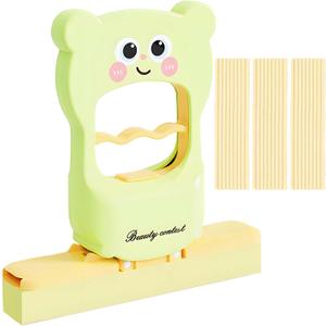 2025 New Mini Foldable Desktop Mop with Self-Squeeze Sponge - Cartoon Bear Cleaning Tool for Wet and Dry Use on Kitchen, Stove, Sink, Countertops, Glass, Bathroom, and Car (Yellow)