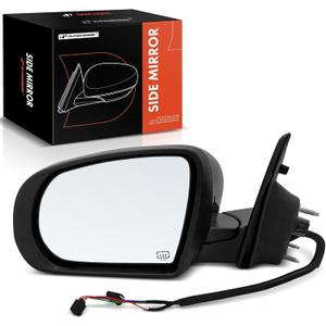 A-Premium Driver Side Power Door Mirror - Compatible with Jeep Compass 2017-2022 - Heated Manual Folding Black Outside Rear View Mirror w/Turn Signal