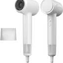 Hair Dryer, High-Speed Ionic Blow Dryer, 110,000 RPM Low Noise Thermo-Control HairDryer, for Curly Hair for Home Travel Salon, No Heat Damage Care (White)