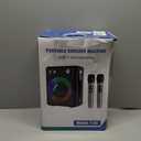 Karaoke Machine, Portable Bluetooth Karaoke Speaker with 2 Wireless Microphones, PA System for Adults Kids with LED Lights & Echo Adjustment, Supports TWS/TF/USB/AUX for Home Party (T03-2 MICS)